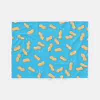 Groundnut Peanut Healthy Snack Pattern on Blue Fleece Blanket