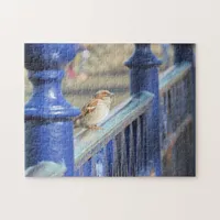 Puzzle - Sparrow on Iron Railing