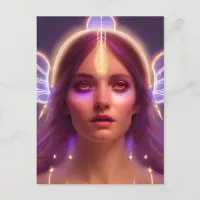 Purple Haze Goddess of Light Digital Fantasy Art Postcard