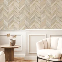 Neutral Beige Herringbone Chevron Wallpaper