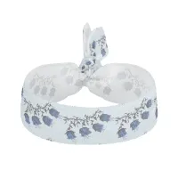 Flowers on the Vine Blue Canterbury Bells Pattern Elastic Hair Tie