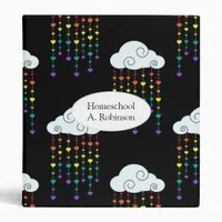 Kids Rainbow Love Clouds 3 Ring Binder