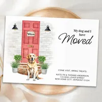 My Dog and I Have Moved Yellow Labrador Moving  Announcement
