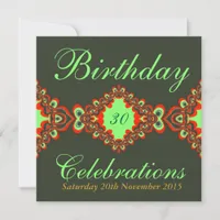 Groovy Green Diva Bohemian Lace Invitations