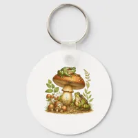 Aesthetic Frog Mushroom Cottagecore Goblincore Keychain