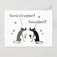 Gewurztraminer Gesundheit White Wine Quote Postcard