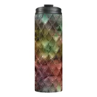 Glitter Dragon Scale Pattern Thermal Tumbler