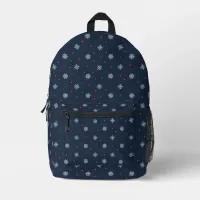 Christmas snowflakes and dots pattern printed backpack