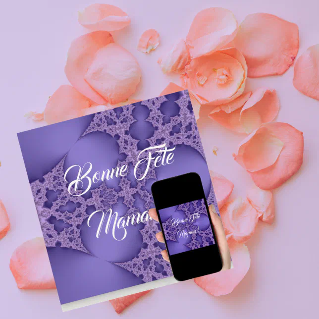 Bonne fête Maman, fractale mauve Card