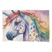 Gorgeous Watercolor Colorful Appaloosa Unicorn Pillow Case