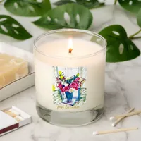 Abstract Floral Personalized Gift Scented Candle