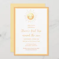 Cute First Trip Around the Sun Kids 1st Birthday  Invitation
