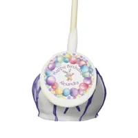 Cute Colorful Watercolor Bunny and Polka Dots Cake Pops