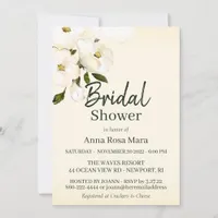 *~* Blush Elegant White Beach Roses Bridal Shower Invitation