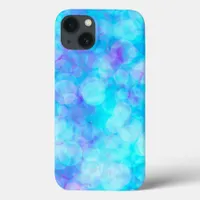 Blue and Purple Bokeh Bubbles iPhone 13 Case