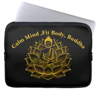 Buddha on Lotus Flower Laptop Sleeve