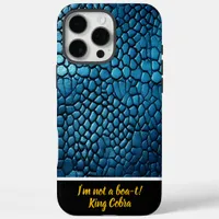 Blue snakeskin pattern in soft light iPhone 16 pro max case