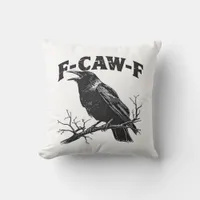 Gothic Crow Humor F-Caw-F Funny Essential Throw Pillow