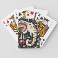 Geometric Elephant Illustration Poker Cards