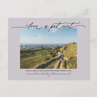 Love is Patient Wedding Postponement Dusty Plum Postcard