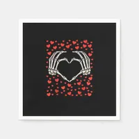 Skeleton Hand Red Heart Birthday Valentines Day  Napkins