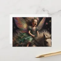 Fairy Riding Her Pony Postcard