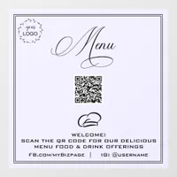 *~* QR Pastel Simple LOGO MENU Window Cling