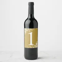 Wine Label Table Number | Vineyard (Flat Gold)