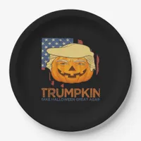 Trumpkin Halloween Funny Design Paper Plates