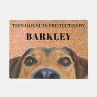 This House is Protected By | Cute Dog | Pet Photo  Doormat