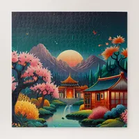 "Serenity at Sunset: Traditional Chinese Art Jigsaw Puzzle