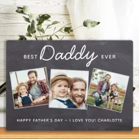Best DADDY Ever Personalized 3 Photo Father's Day Plaque