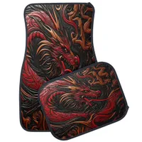 Majestic Red Dragon Design Car Floor Mat