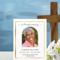 Celebration life funeral black arch photo program