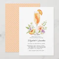 Elegant Peach Bellini Floral Rehearsal Dinner Invitation