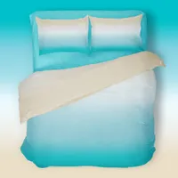 Ombre Beach Beige Turquoise Gradient Duvet Cover