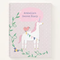 Pretty Pink Unicorn Girl's Secret Diary Notebook