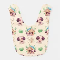 Adorable Dog Pattern  Baby Bib
