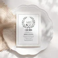 Rustic Elegant Monogram I Do BBQ Couples Shower Invitation