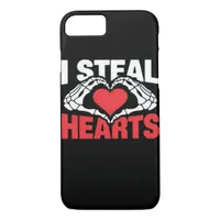 Steal Hearts Valentines Day Funny Skeleton Hand Cl iPhone 8/7 Case