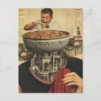 Spaghetti Boy Collage Postcard