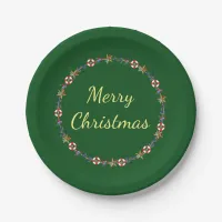 Festive Christmas Nautical Wreath Merry Christmas Paper Plates