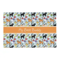 Colorful Cats Wearing Chef Hats Toque Blanche Pet Placemat