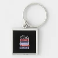 Let's Get Lit - Vintage Horror Book Lover Bookworm Keychain