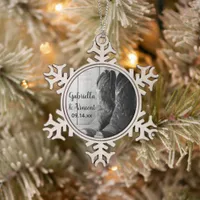 Rustic Cowboy Boots Country Western  Wedding Snowflake Pewter Christmas Ornament
