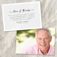 Simple Script Photo Funeral Thank You Card