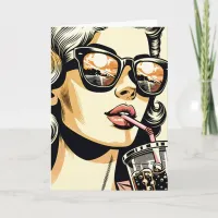 Pop Art Comic Book Pretty Woman  Great Summer Card