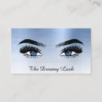 *~* Lashes QR Brows Extensions BLUE glitter Business Card