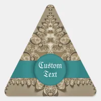 Fractal Lace Gift Tag Nameplate Triangle Sticker