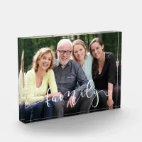 Rustic Modern Typography Family Photo Acrylic Award